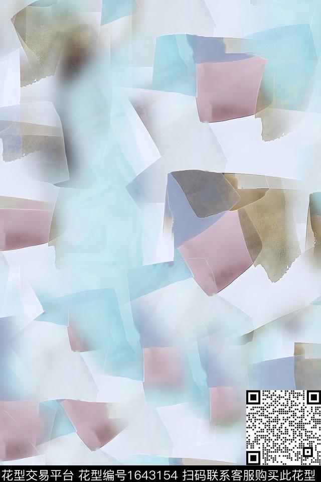 年轻女装小清新抽象数码印花华亿平台下载（图片编号: 1643154） - 瓦栏（Walan）