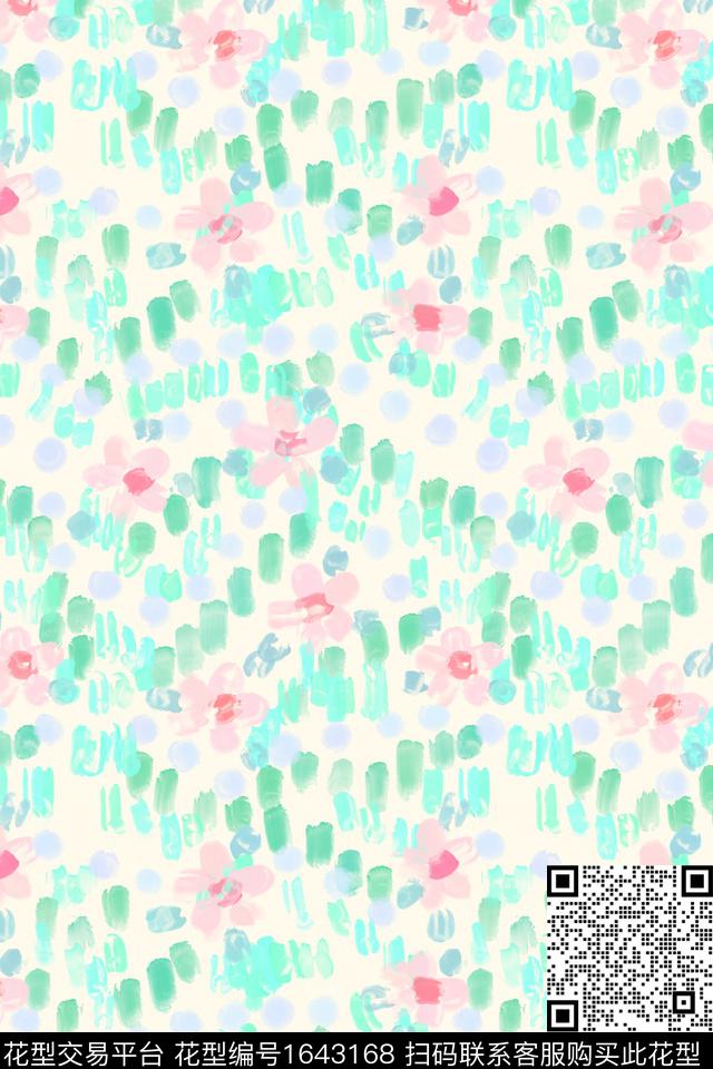 花卉小碎花肌理数码印花华亿平台下载（图片编号: 1643168） - 瓦栏（Walan）