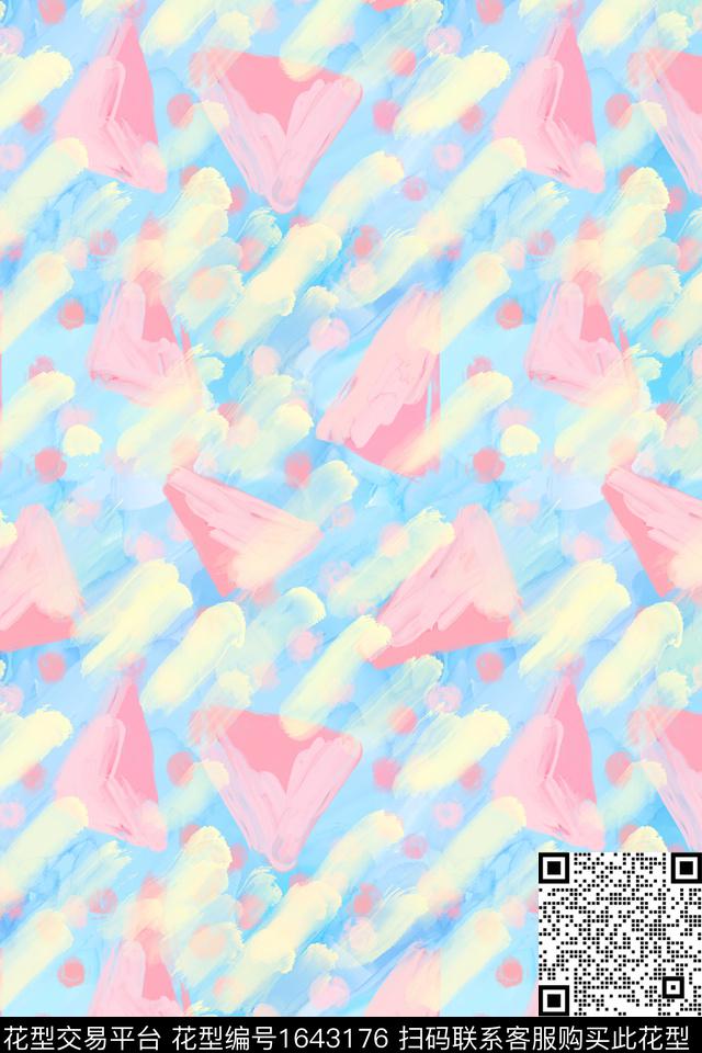 小清新可爱波点数码印花华亿平台下载（图片编号: 1643176） - 瓦栏（Walan）