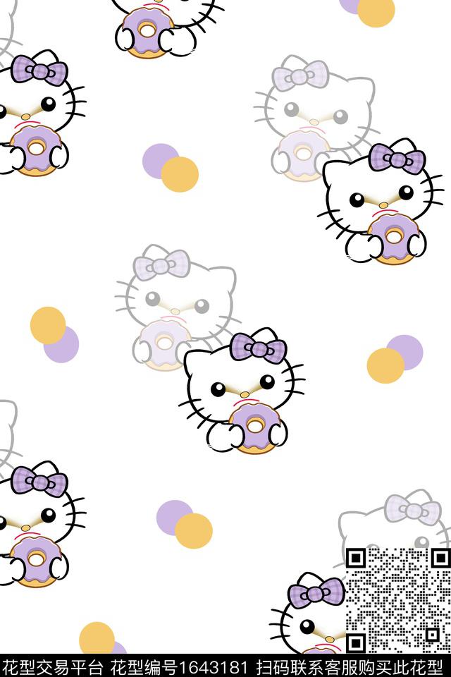 卡通动物满版散花卡通传统印花华亿平台下载（图片编号: 1643181） - 瓦栏（Walan）