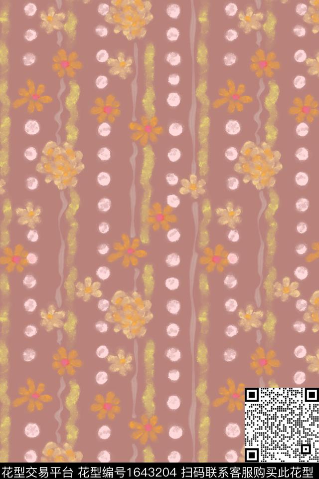 花卉肌理波点数码印花华亿平台下载（图片编号: 1643204） - 瓦栏（Walan）
