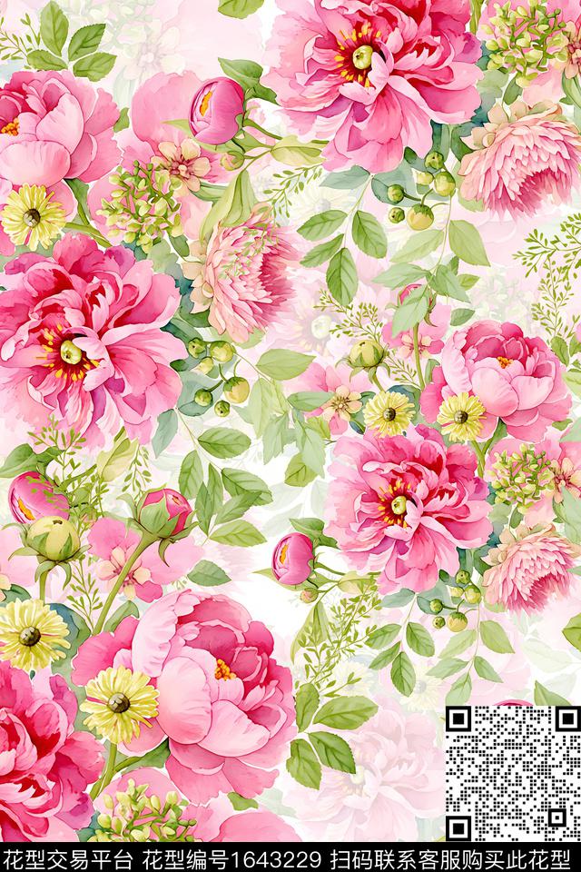 年轻女装花卉数码华亿平台数码印花华亿平台下载（图片编号: 1643229） - 瓦栏（Walan）