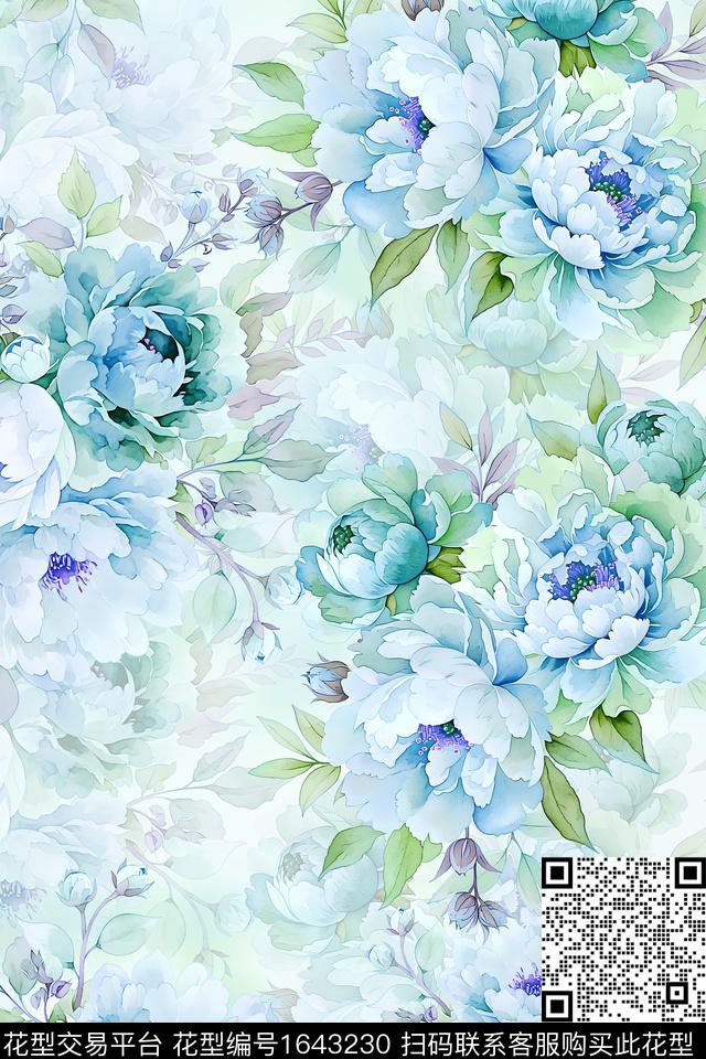 年轻女装花卉数码华亿平台数码印花华亿平台下载（图片编号: 1643230） - 瓦栏（Walan）