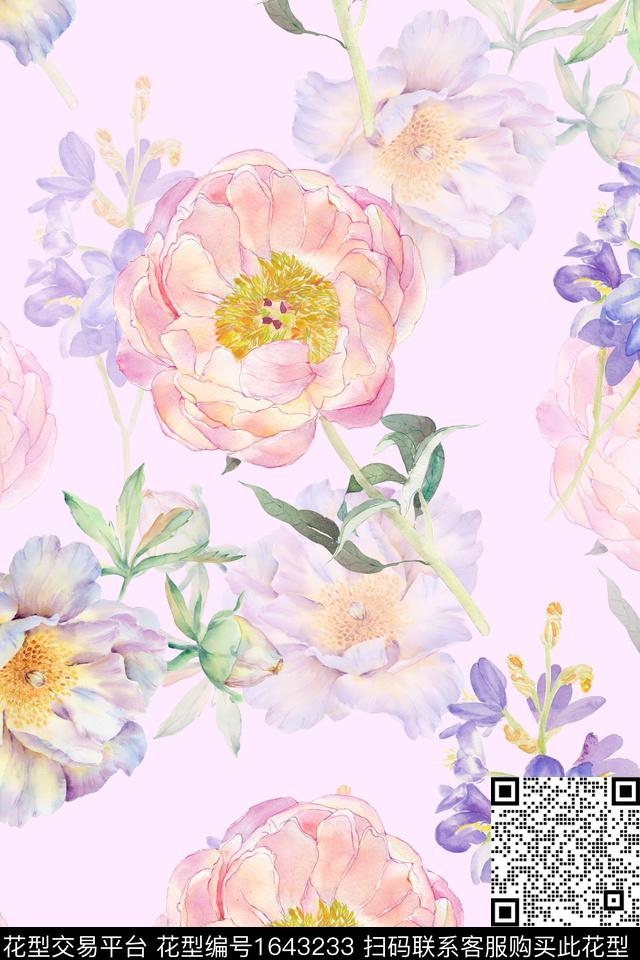 年轻女装花卉数码华亿平台数码印花华亿平台下载（图片编号: 1643233） - 瓦栏（Walan）