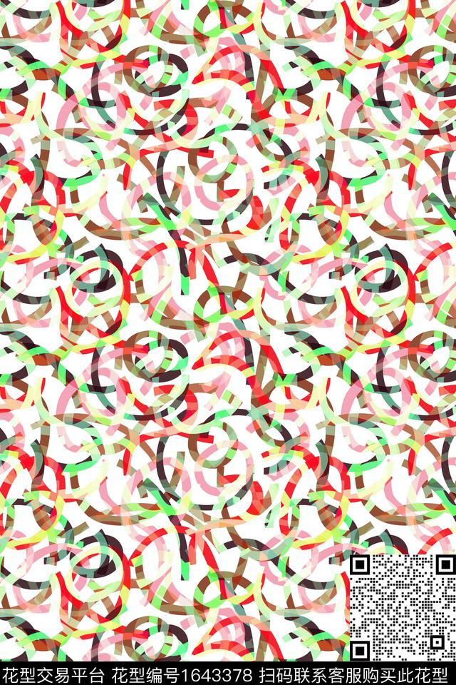 年轻女装小清新几何数码印花华亿平台下载（图片编号: 1643378） - 瓦栏（Walan）