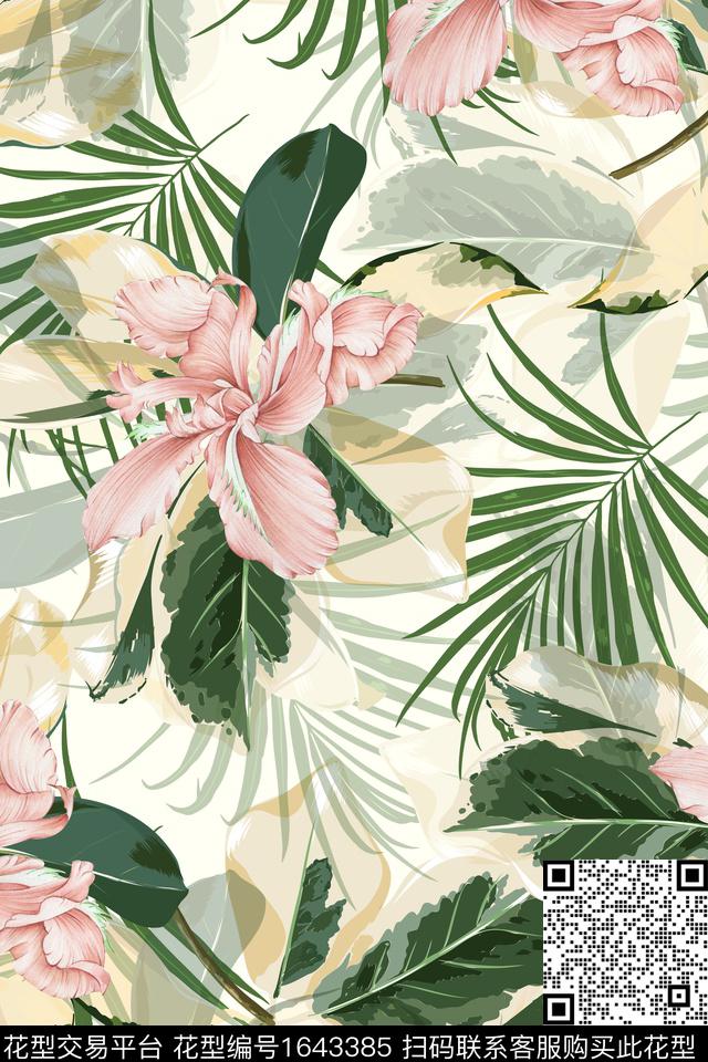 年轻女装热带华亿平台花卉数码印花华亿平台下载（图片编号: 1643385） - 瓦栏（Walan）
