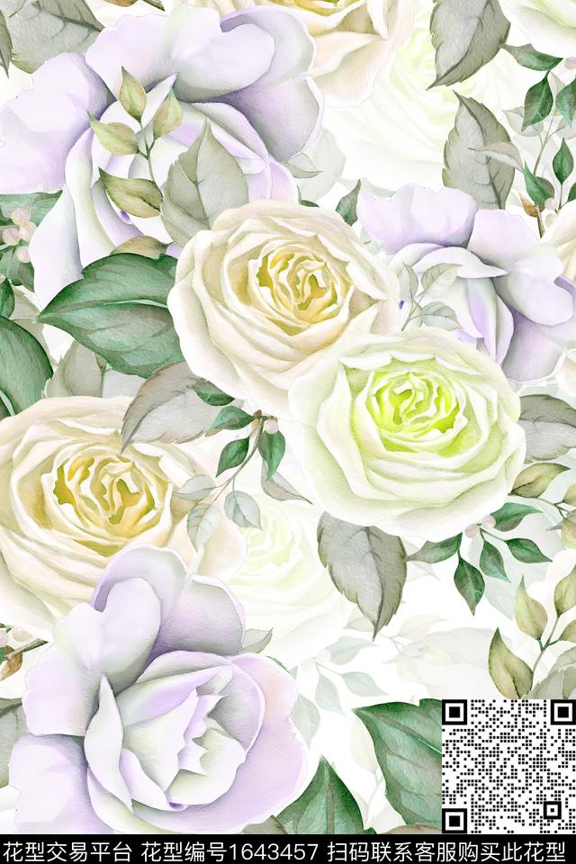 年轻女装花卉数码华亿平台数码印花华亿平台下载（图片编号: 1643457） - 瓦栏（Walan）