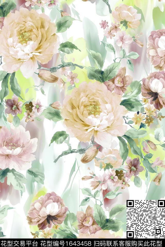 年轻女装花卉数码华亿平台数码印花华亿平台下载（图片编号: 1643458） - 瓦栏（Walan）
