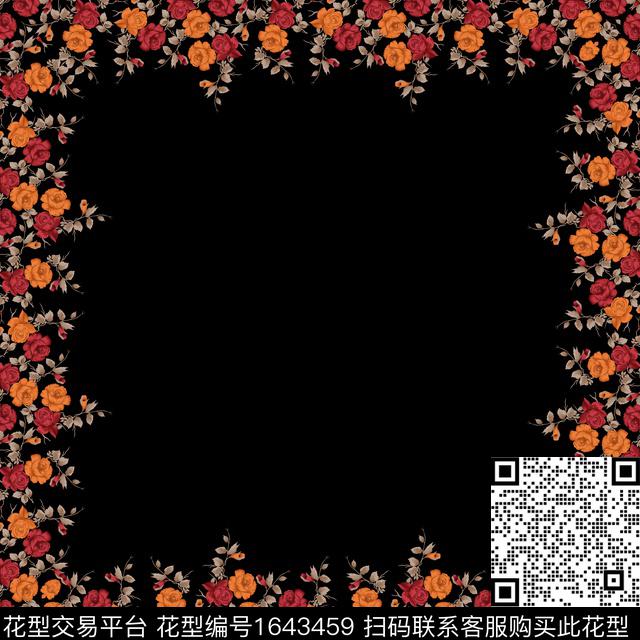 民族风花卉围巾数码印花华亿平台下载（图片编号: 1643459） - 瓦栏（Walan）
