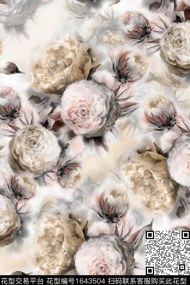 年轻女装花卉数码华亿平台数码印花华亿平台下载（图片编号: 1643504） - 瓦栏（Walan）