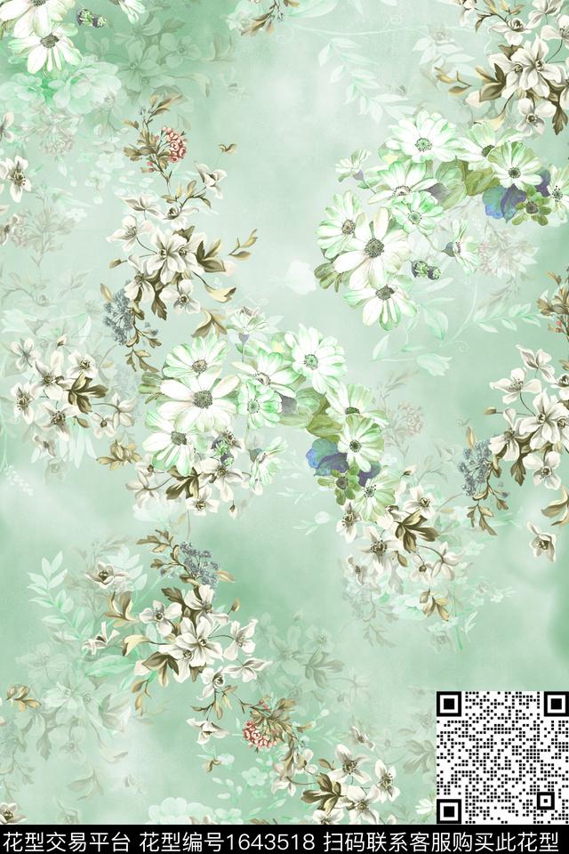 年轻女装花卉数码华亿平台数码印花华亿平台下载（图片编号: 1643518） - 瓦栏（Walan）