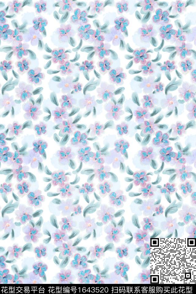 水彩花卉花卉抽象花卉数码印花华亿平台下载（图片编号: 1643520） - 瓦栏（Walan）