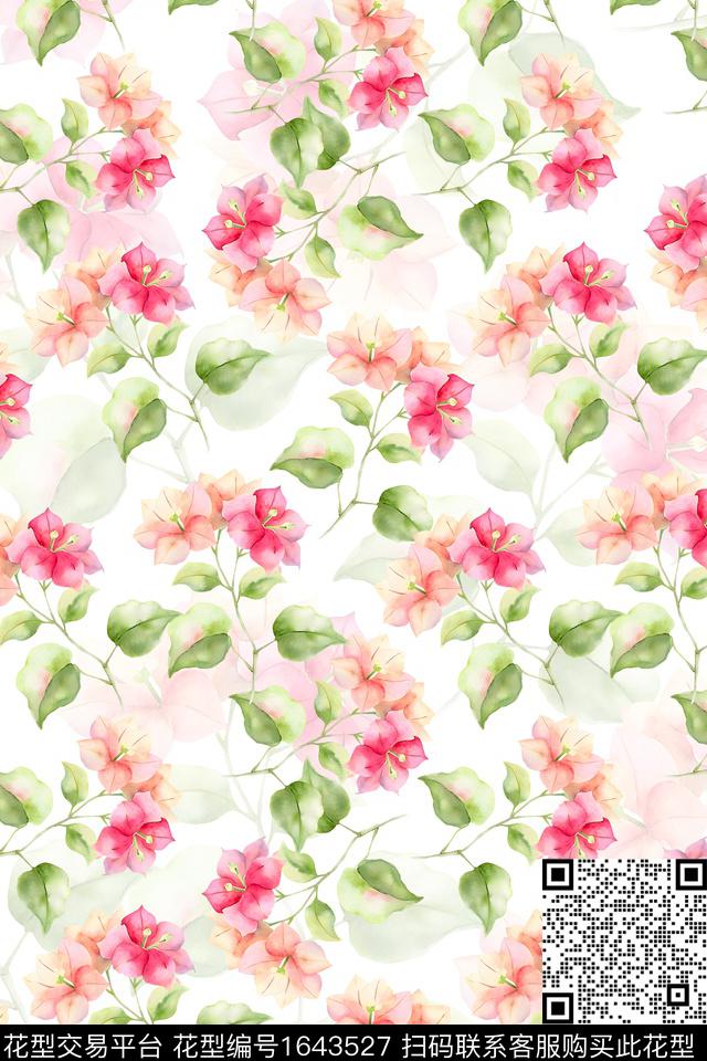 年轻女装小清新花卉数码印花华亿平台下载（图片编号: 1643527） - 瓦栏（Walan）