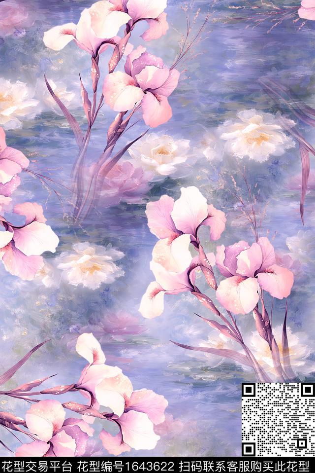 年轻女装小清新满版散花数码印花华亿平台下载（图片编号: 1643622） - 瓦栏（Walan）