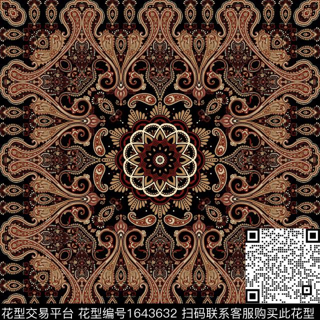 民族风围巾几何数码印花华亿平台下载（图片编号: 1643632） - 瓦栏（Walan）