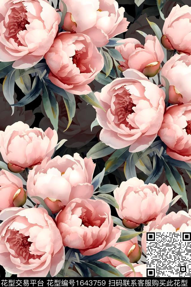 年轻女装花卉数码华亿平台数码印花华亿平台下载（图片编号: 1643759） - 瓦栏（Walan）