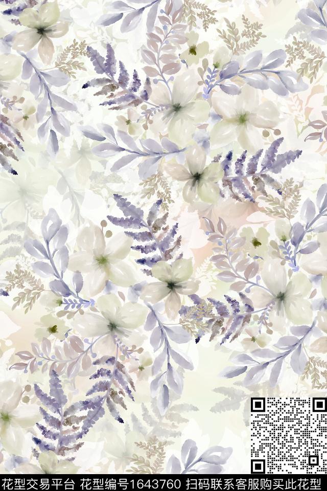 年轻女装花卉数码华亿平台数码印花华亿平台下载（图片编号: 1643760） - 瓦栏（Walan）