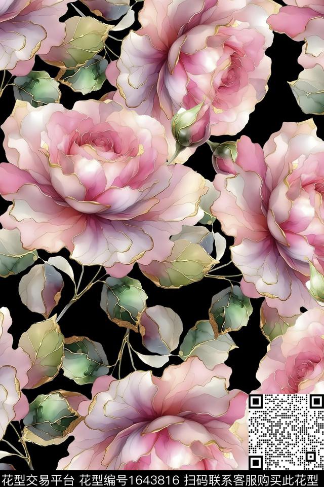 年轻女装花卉数码华亿平台数码印花华亿平台下载（图片编号: 1643816） - 瓦栏（Walan）