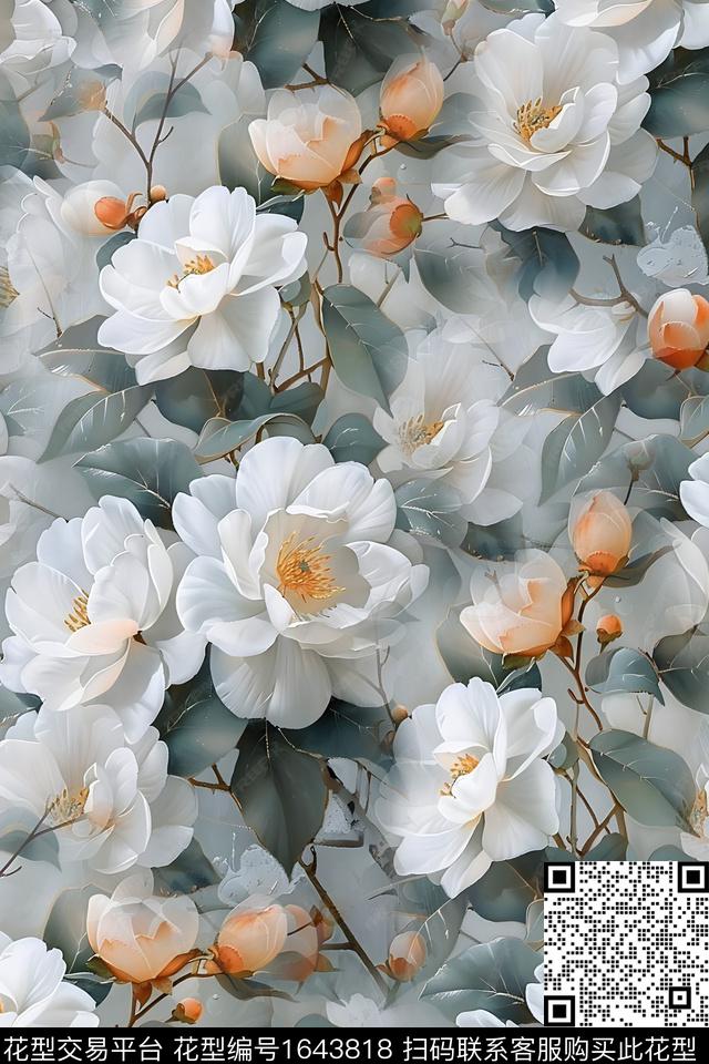 年轻女装花卉数码华亿平台数码印花华亿平台下载（图片编号: 1643818） - 瓦栏（Walan）