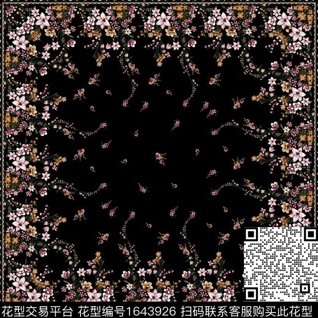 花卉小碎花围巾数码印花华亿平台下载（图片编号: 1643926） - 瓦栏（Walan）