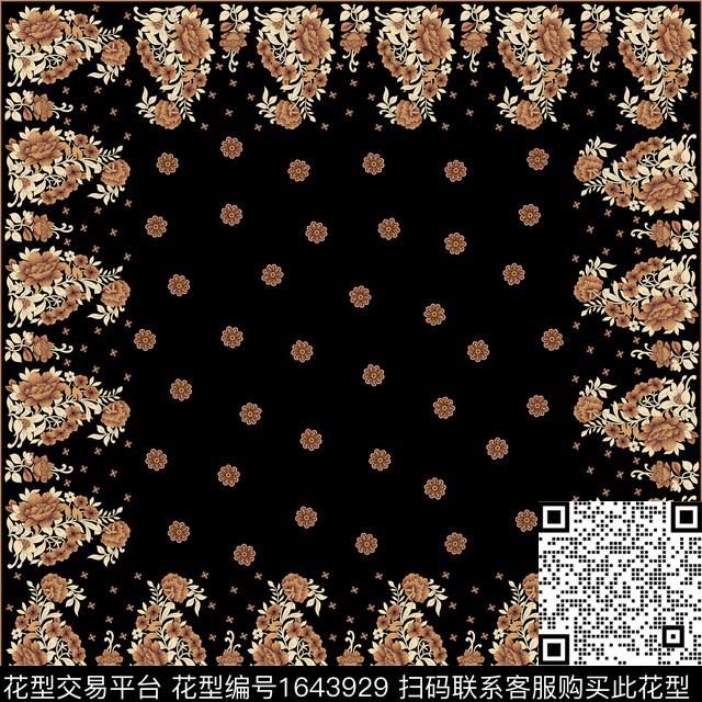 民族风花卉围巾数码印花华亿平台下载（图片编号: 1643929） - 瓦栏（Walan）
