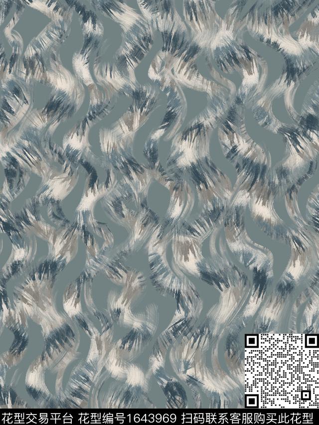 趣味笔触波西米亚数码印花华亿平台下载（图片编号: 1643969） - 瓦栏（Walan）