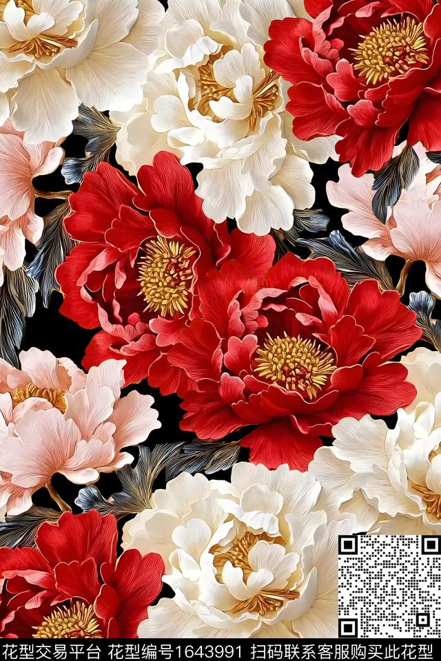 年轻女装花卉数码华亿平台数码印花华亿平台下载（图片编号: 1643991） - 瓦栏（Walan）