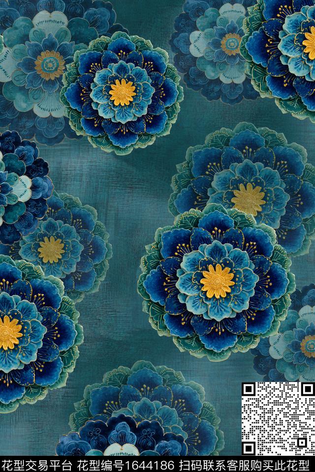 民族风花卉中老年数码印花华亿平台下载（图片编号: 1644186） - 瓦栏（Walan）