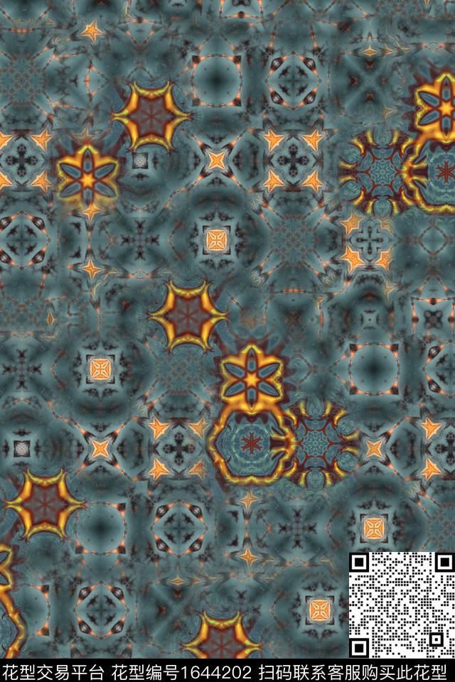 大牌风肌理几何数码印花华亿平台下载（图片编号: 1644202） - 瓦栏（Walan）