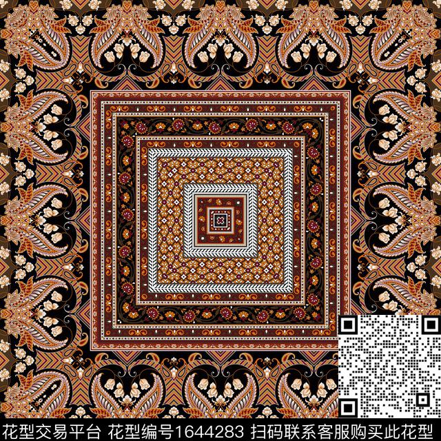 民族风围巾几何数码印花华亿平台下载（图片编号: 1644283） - 瓦栏（Walan）