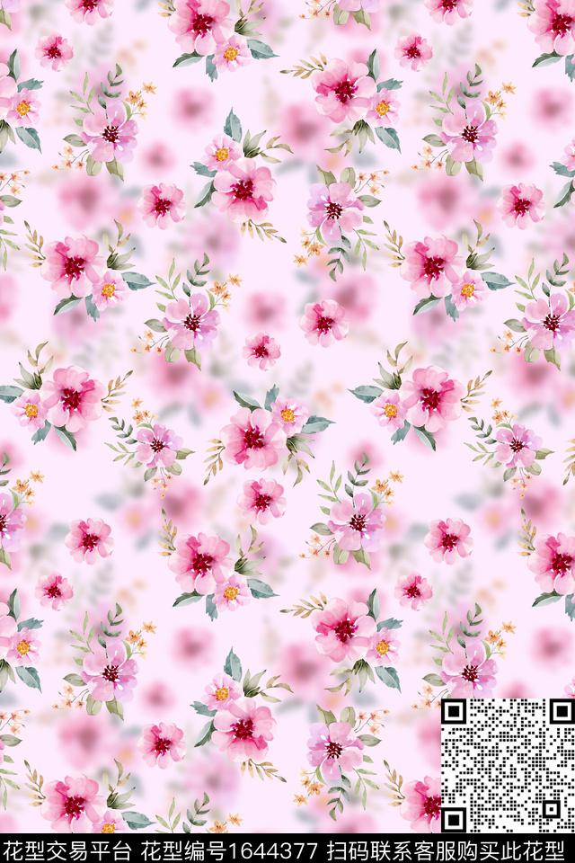 年轻女装小清新花卉数码印花华亿平台下载（图片编号: 1644377） - 瓦栏（Walan）