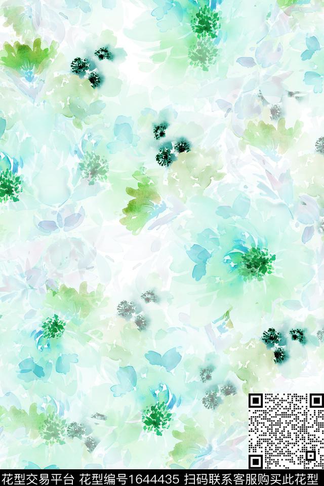 年轻女装小清新花卉数码印花华亿平台下载（图片编号: 1644435） - 瓦栏（Walan）