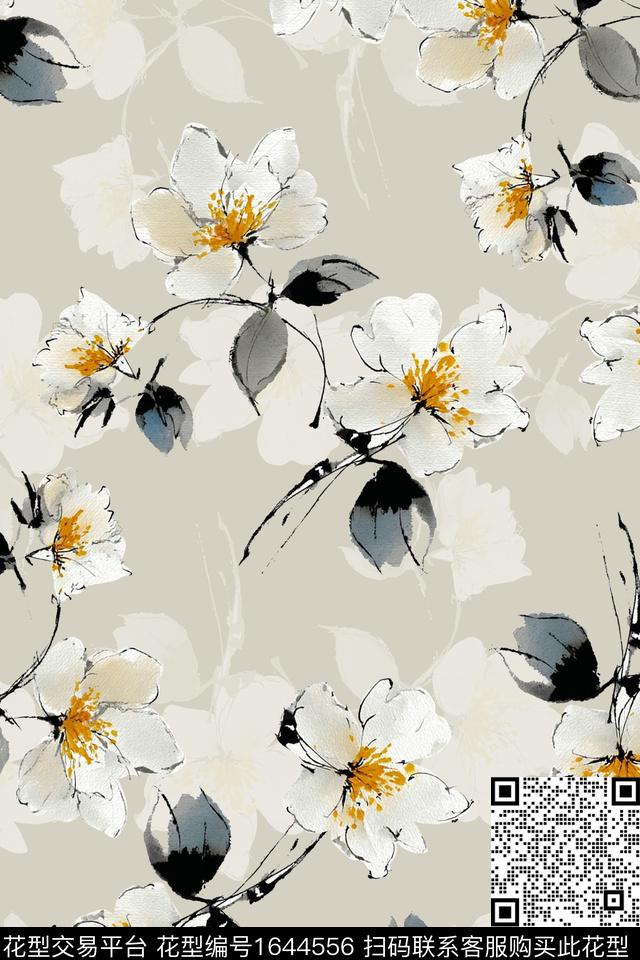 年轻女装花卉大牌风数码印花华亿平台下载（图片编号: 1644556） - 瓦栏（Walan）