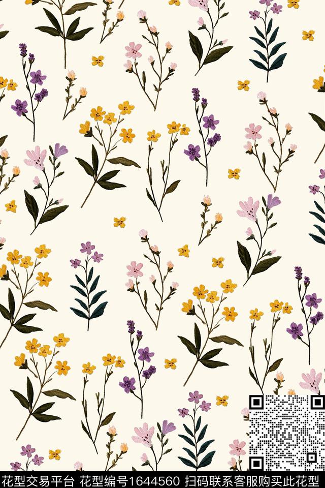 年轻女装花卉大牌风数码印花华亿平台下载（图片编号: 1644560） - 瓦栏（Walan）