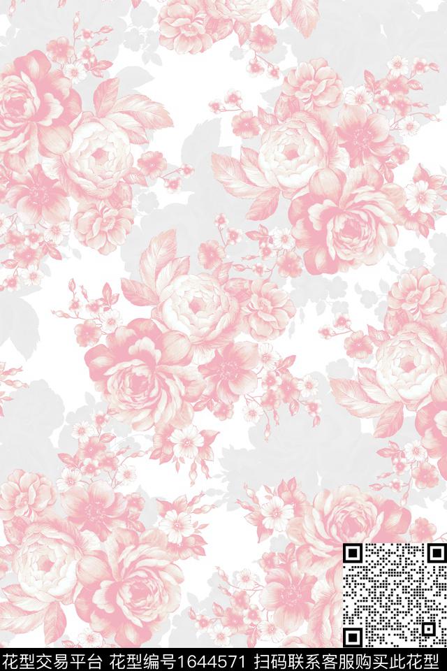 年轻女装民族风花卉数码印花华亿平台下载（图片编号: 1644571） - 瓦栏（Walan）