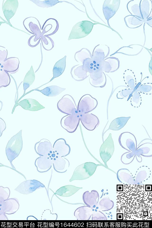年轻女装春夏华亿平台花卉数码印花华亿平台下载（图片编号: 1644602） - 瓦栏（Walan）