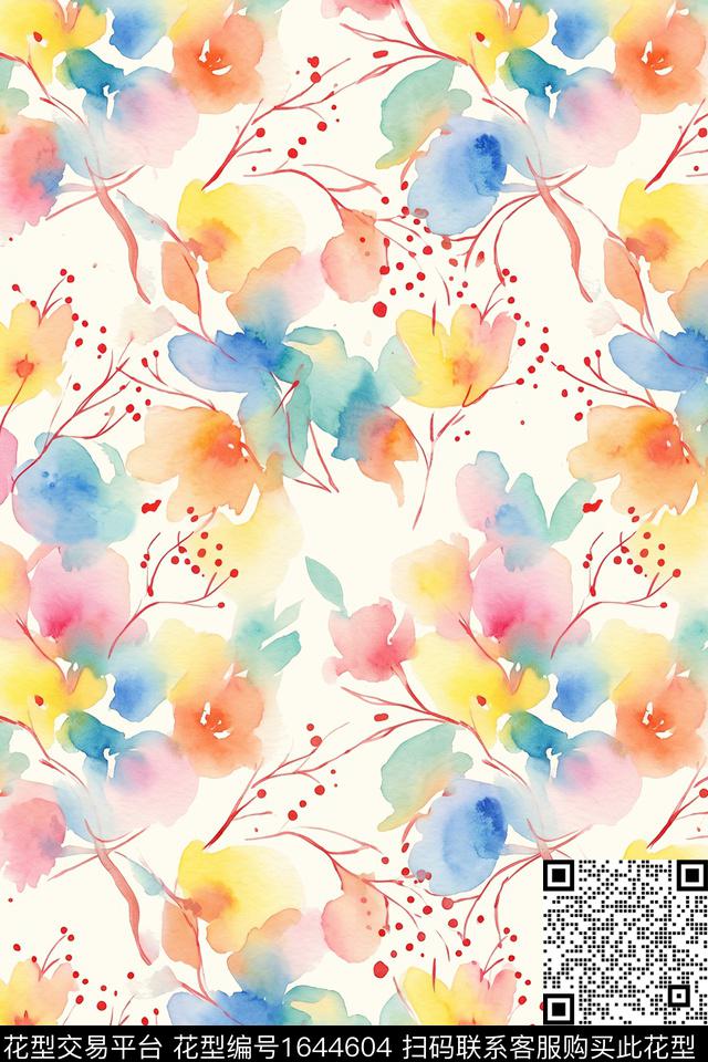 年轻女装春夏华亿平台花卉数码印花华亿平台下载（图片编号: 1644604） - 瓦栏（Walan）