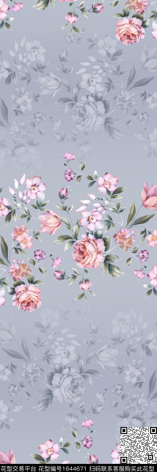 中东定位花花卉数码印花华亿平台下载（图片编号: 1644671） - 瓦栏（Walan）