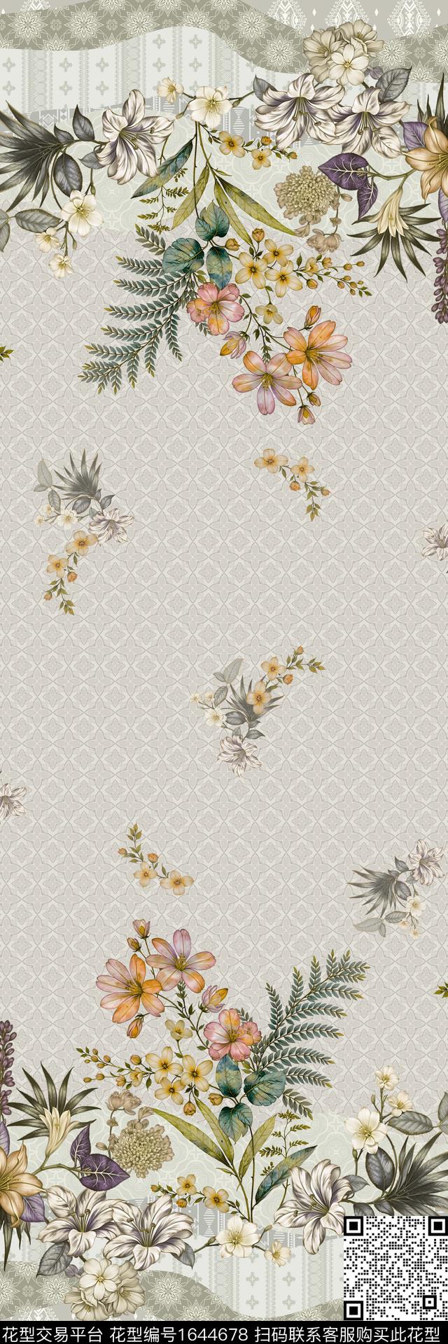 中东定位花花卉数码印花华亿平台下载（图片编号: 1644678） - 瓦栏（Walan）