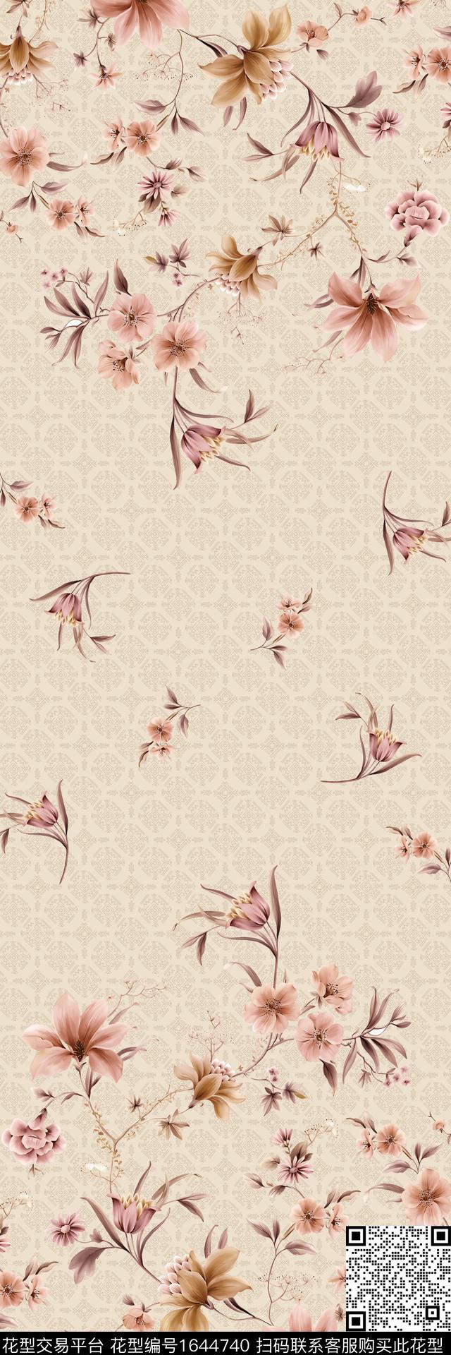 中东定位花花卉数码印花华亿平台下载（图片编号: 1644740） - 瓦栏（Walan）
