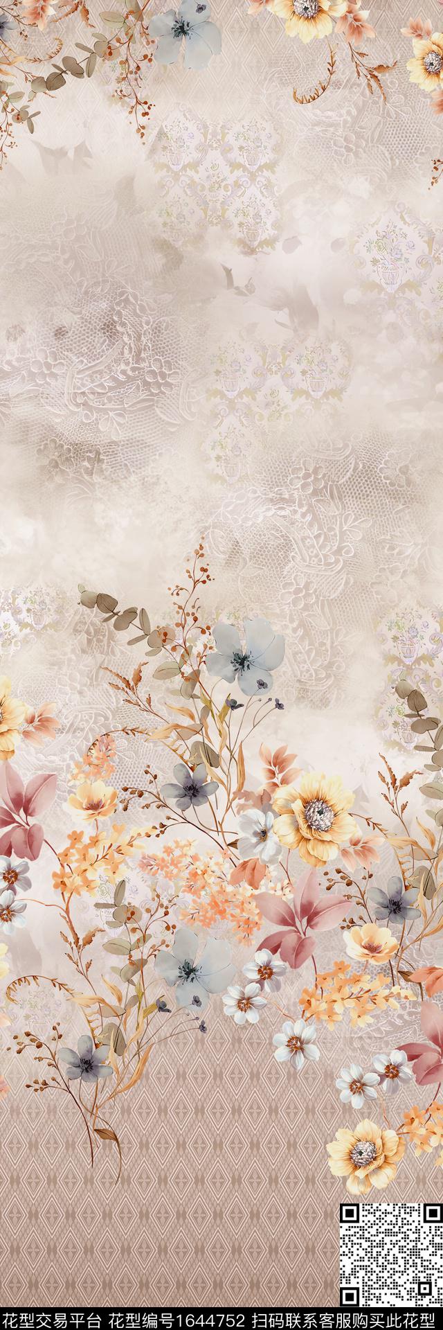 中东定位花花卉数码印花华亿平台下载（图片编号: 1644752） - 瓦栏（Walan）