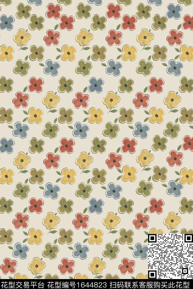 连衣裙小碎花花卉数码印花华亿平台下载（图片编号: 1644823） - 瓦栏（Walan）