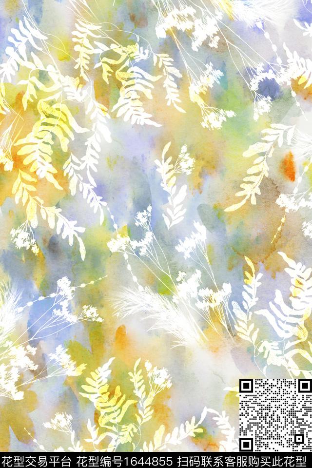 年轻女装小清新水彩数码印花华亿平台下载（图片编号: 1644855） - 瓦栏（Walan）