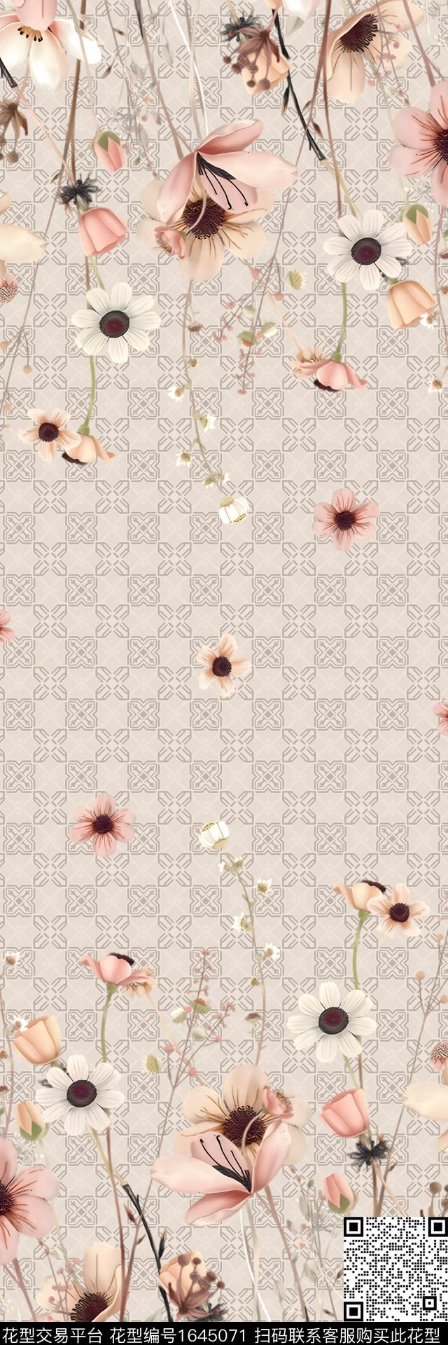 中东定位花花卉数码印花华亿平台下载（图片编号: 1645071） - 瓦栏（Walan）