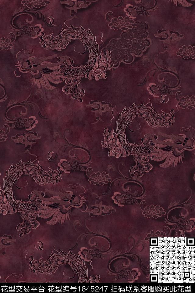真丝旗袍香云纱数码印花华亿平台下载（图片编号: 1645247） - 瓦栏（Walan）