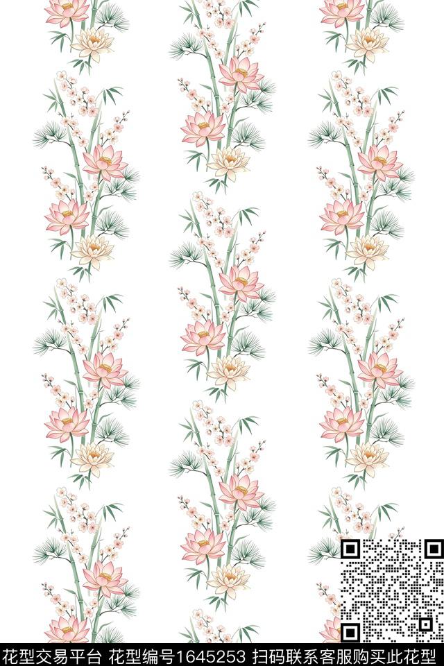 花卉水彩手绘数码印花华亿平台下载（图片编号: 1645253） - 瓦栏（Walan）
