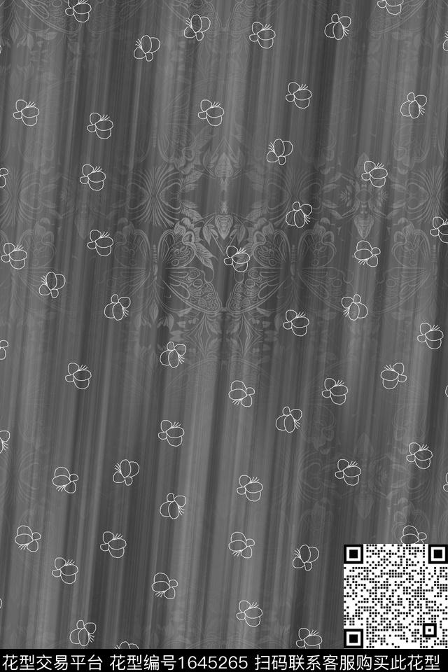 晕染肌理灰色花数码华亿平台数码印花华亿平台下载（图片编号: 1645265） - 瓦栏（Walan）