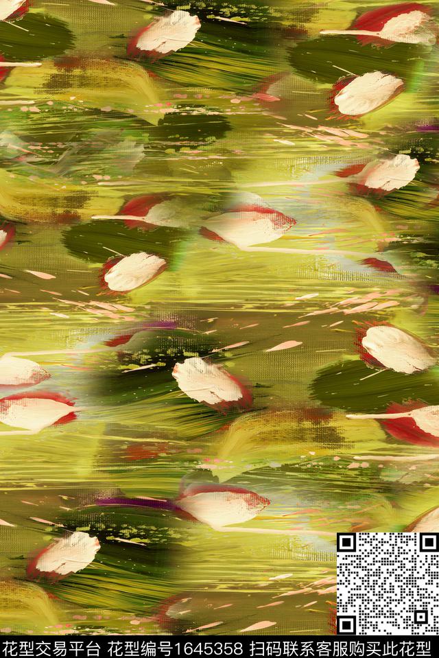 抽象花卉肌理中老年数码印花华亿平台下载（图片编号: 1645358） - 瓦栏（Walan）