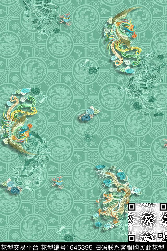 中国风旗袍香云纱数码印花华亿平台下载（图片编号: 1645395） - 瓦栏（Walan）