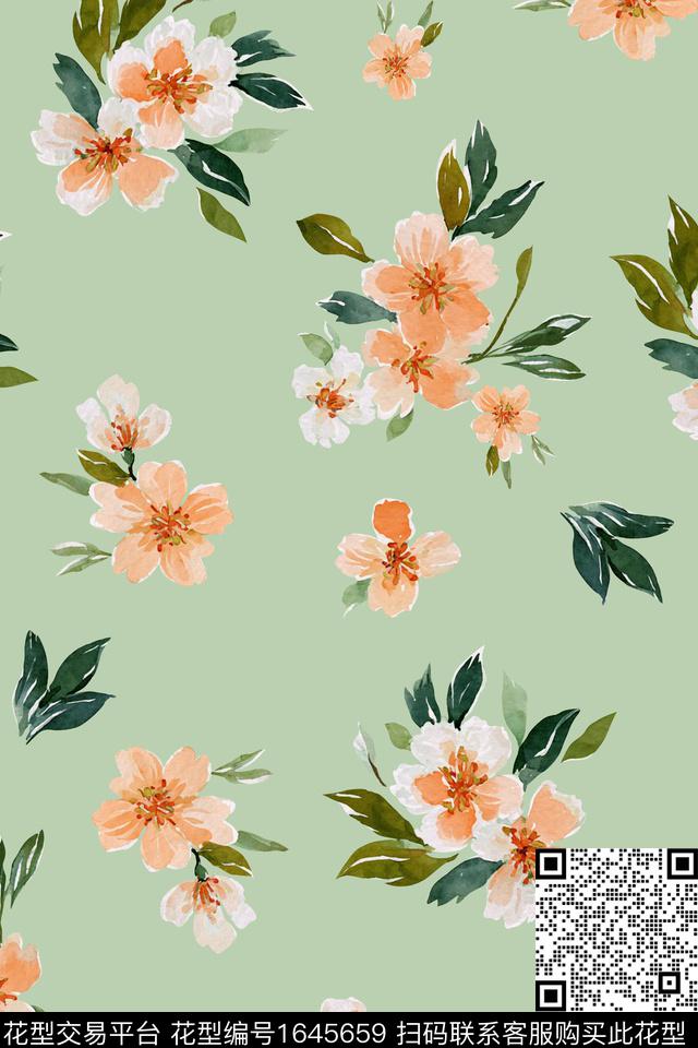 小清新花卉小碎花数码印花华亿平台下载（图片编号: 1645659） - 瓦栏（Walan）